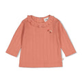 Feetje | Geripptes Longsleeve Pointelle – Forest Garden