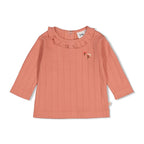 Feetje | Geripptes Longsleeve Pointelle – Forest Garden