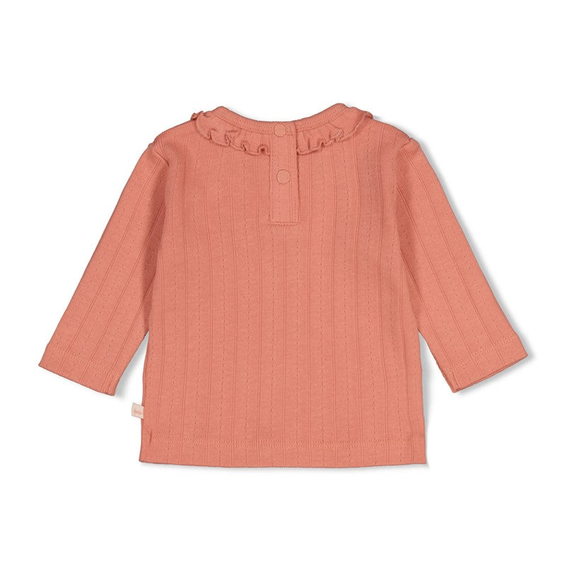 Feetje | Geripptes Longsleeve Pointelle – Forest Garden