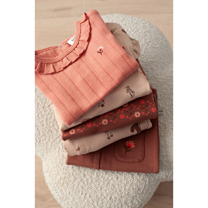 Feetje | Geripptes Longsleeve Pointelle – Forest Garden