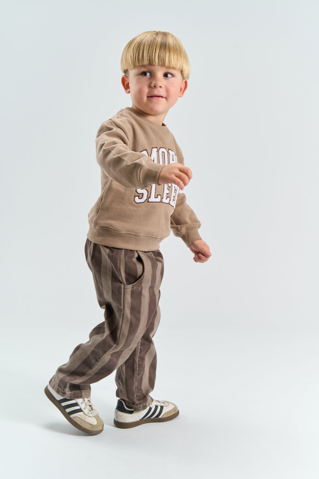 THE NEW SIBLINGS |  Baggy Pants – Taupe Gray Striped