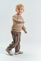 THE NEW SIBLINGS |  Baggy Pants – Taupe Gray Striped